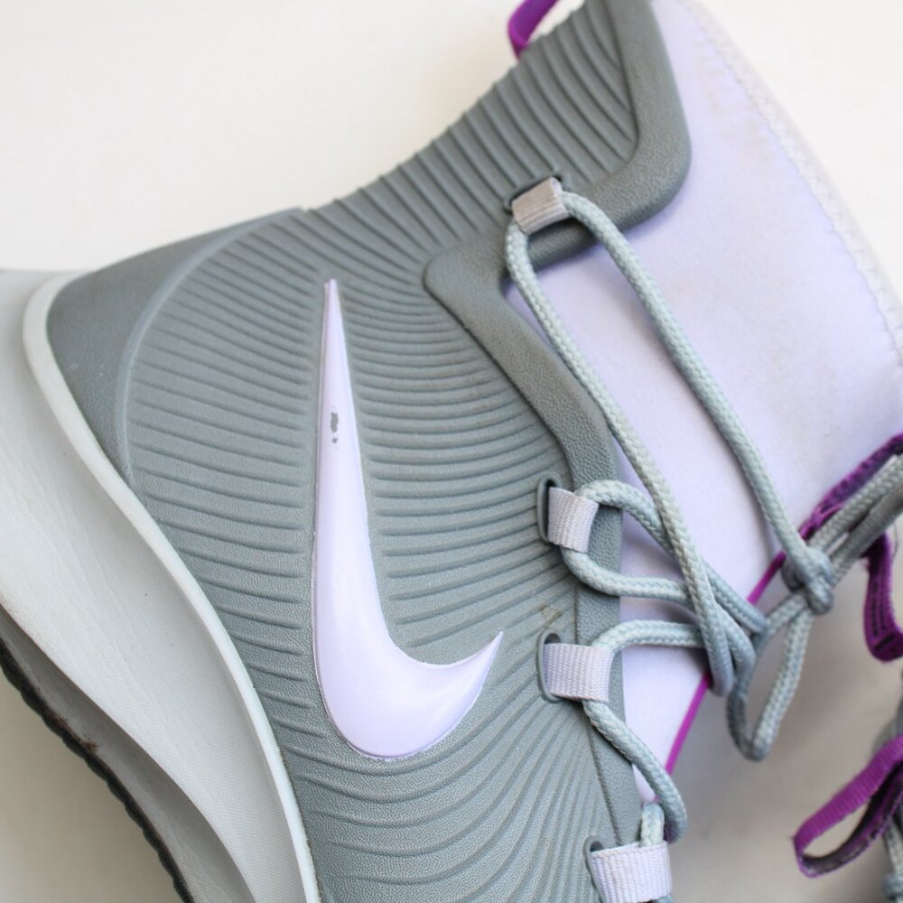 Nike Youth Gray Purple Binzie Waterproof Rain Boots Sneakers BQ5380-00 Size 4 Y - Picture 7 of 9